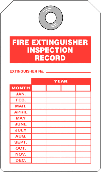 Fire Extinguisher Inspection Tag